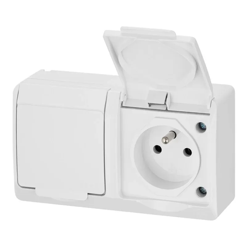 0322-02 HERMES Gniazdo podwójne natynkowe IP44 ELEKTRO-PLAST Kup teraz