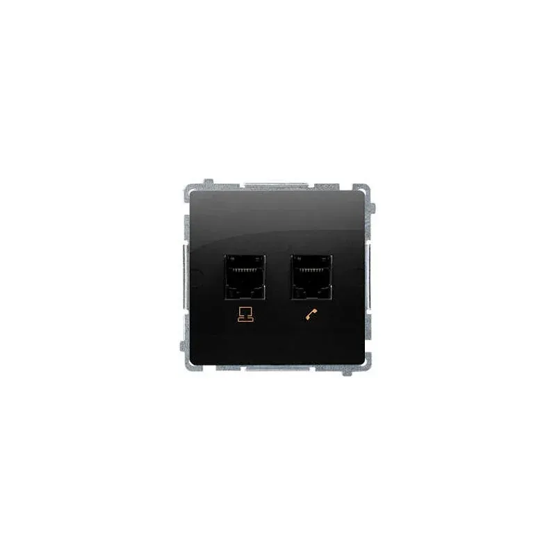 Nie przegap Gniazdo komputerowe RJ45 kat. 5e+telefoniczne RJ11 czarny mat BMF5T.02/49 Simon Basic Kontakt-Simon