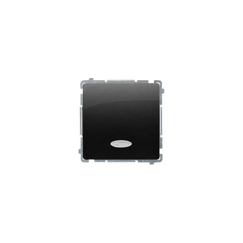 Przycisk pojedynczy zwierny bez piktogramu z podświetleniem LED czarny mat BMP1L.01/49 Simon Basic Kontakt-Simon Oferta limitowana