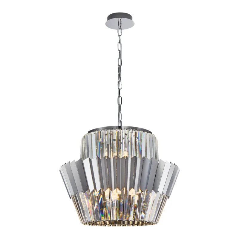 Żyrandol Z Kryształkami W Stylu Glamour Donna Chrome 12Xe14 Nie przegap