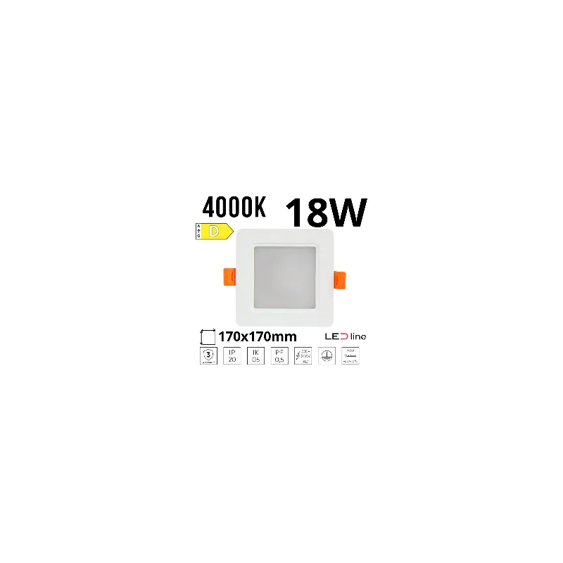 Led Line Lite Downlight Molly 18W 1900Lm 4000K Kwadrat Premium