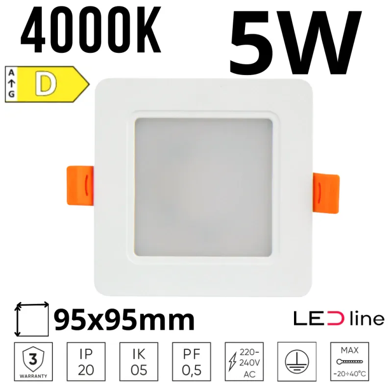Szybka dostawa Led Line Lite Downlight Molly 5W 500Lm 4000K Kwadrat