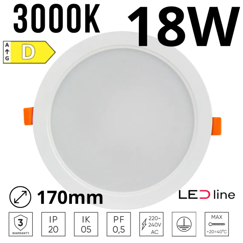 Led Line Lite Downlight Molly 18W 1750Lm 3000K Okrągły Rabat