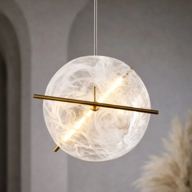 Lampa wisząca Relax szklana w kształcie zegara do salonu LED 15W 3000K Promocja