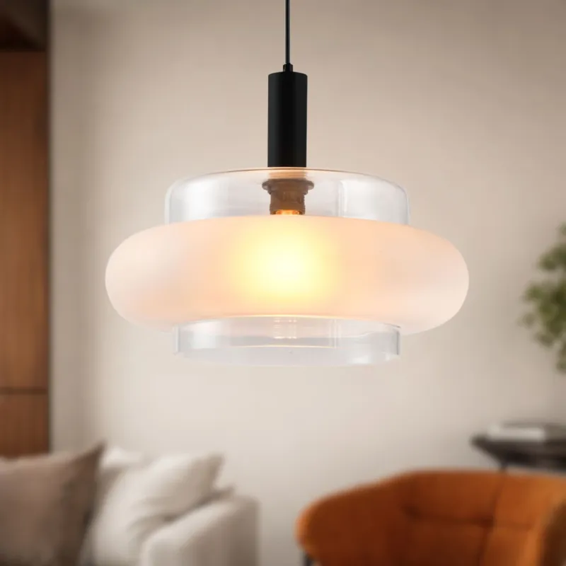 Lampa wisząca Brizi szklana nad stół do jadalni pojedyncza czarna E27 Bezpieczna płatność
