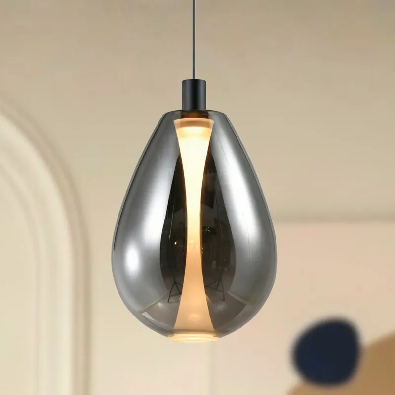 Oferta czasowa Lampa wisząca Denso 30 szklana czarna nad stół klosz dymiony pojedyncza