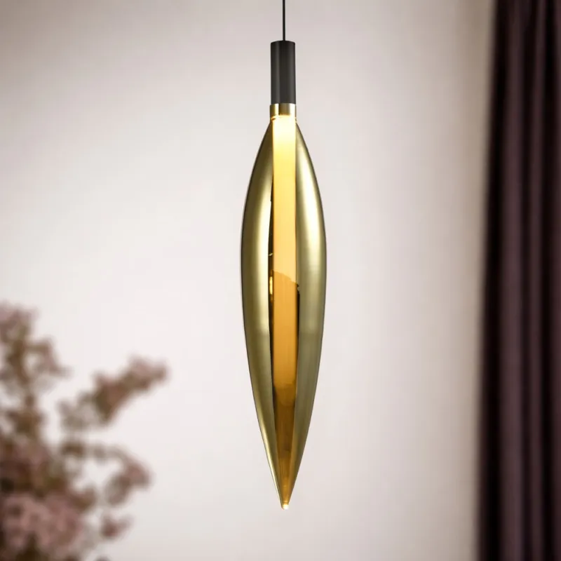 Lampa wisząca Nordic szklana tuba złota pojedyncza do salonu i sypialni Wyjątkowa oferta