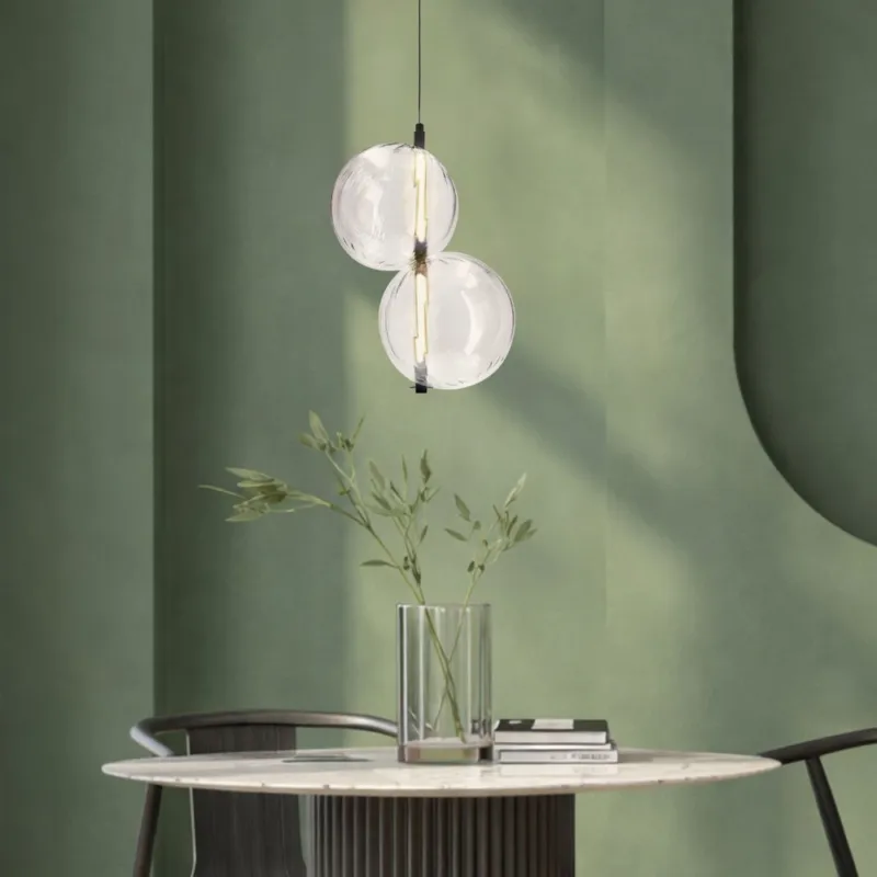 Bestseller Lampa wisząca Playa kula podwójna szklana transparentna LED 10W 3000K