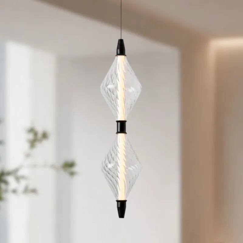 Lampa wisząca Vita szklana czarna z podwójnym kloszem LED ciepła barwa światła 2700K Ograniczona ilość