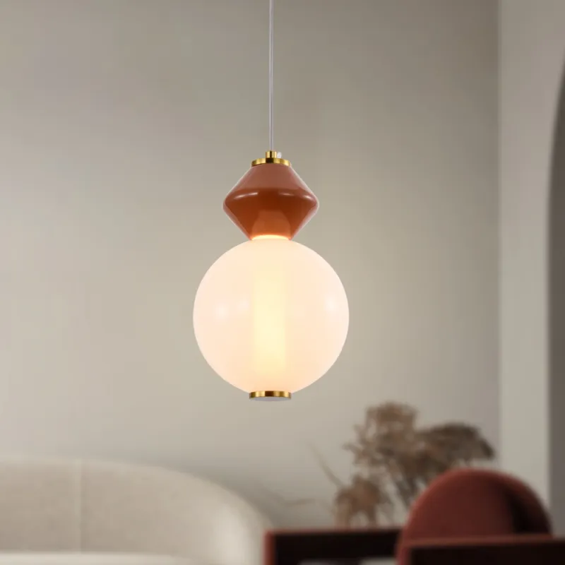 Sprawdź teraz Lampa wisząca Flores szklana z ceramiczną ozdobą 7W LED 3000K do sypialni i salonu
