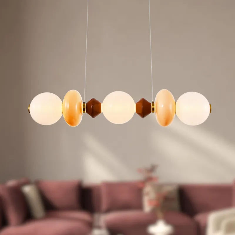 Lampa wisząca Flores ceramiczna z kolorowymi kloszami pozioma 20W LED 3000K nad stół do jadalni Ostatnia szansa