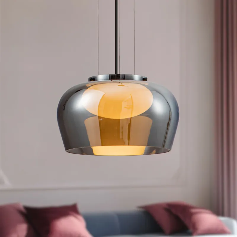 Lampa wisząca Insieme 35 szklana klosz dymiony nad stół do salonu Oferta limitowana