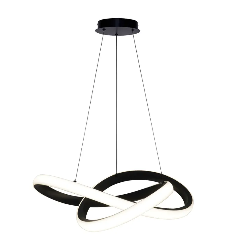 Lampa wisząca Splot czarna LED do salonu pojedyncza 28W barwa zmienna Ostatnie sztuki