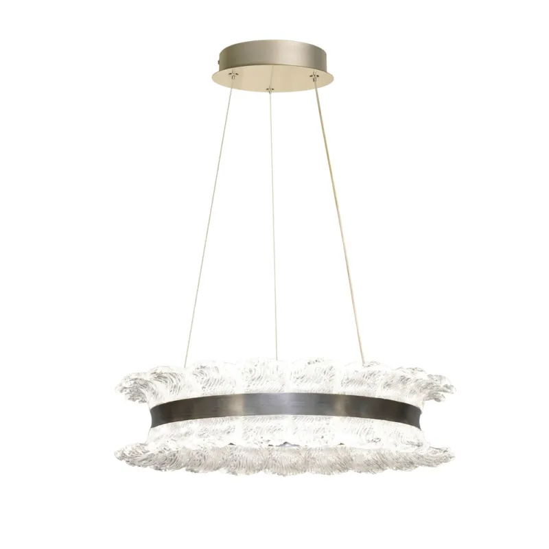 Ograniczona ilość Lampa wisząca Tolosa do salonu srebrna kryształki LED zintegrowany 2-punktowa