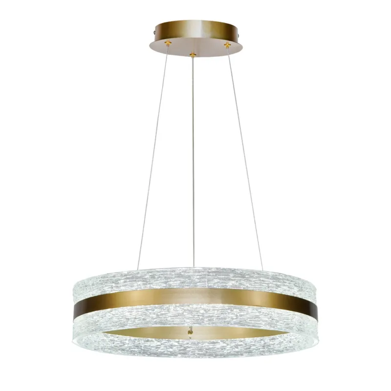 Tylko dziś Lampa wisząca Castillo okrągła 60 cm złota kryształki LED zmienna barwa światła