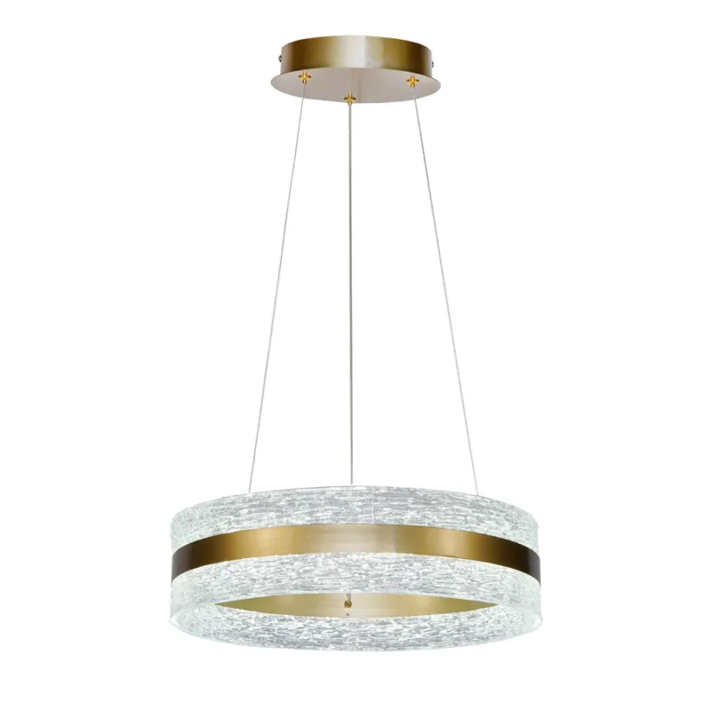 Super okazja Lampa wisząca Castillo 40 złota do jadalni z kryształkami LED 24W zmienna barwa światła