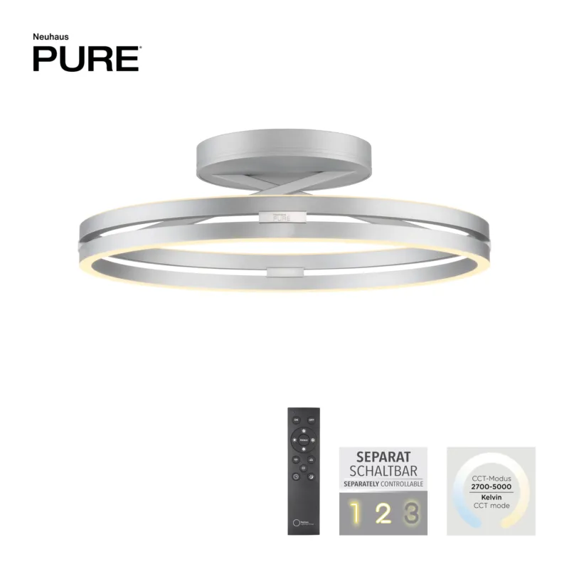 Promocja Lampa sufitowa mega nowoczesna do salonu na pilota PURE LOOP 6552-95 - Paul Neuhaus