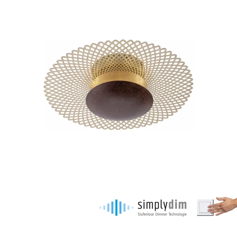 Wyjątkowa oferta Lampa sufitowa NEVIS rdza/złota 6551-48 - Paul Neuhaus