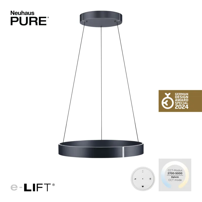 Lampa wisząca z pilotem i windą elektryczną PURE E-CLIPSE 2561-15 - Paul Neuhaus Tylko do końca tygodnia