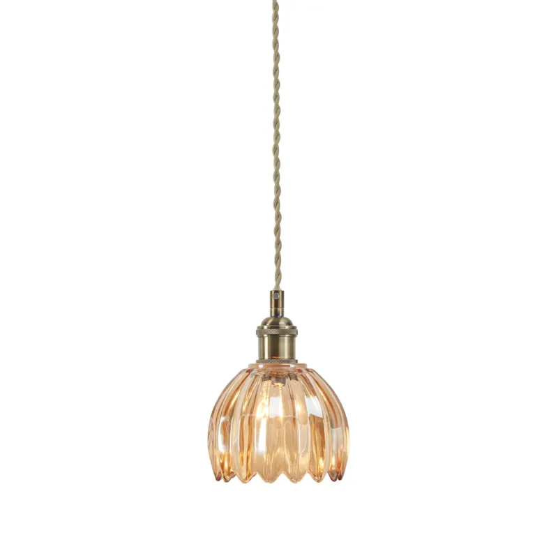 Tani Lampa wisząca GOTA 1L Antique Brass/ Amber 109137 - Markslojd
