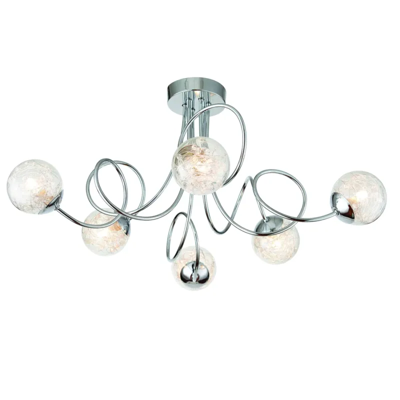 Lampa sufitowa chromowana 6-punktowa 76349 z serii AURIA - Endon Lighting Okazja