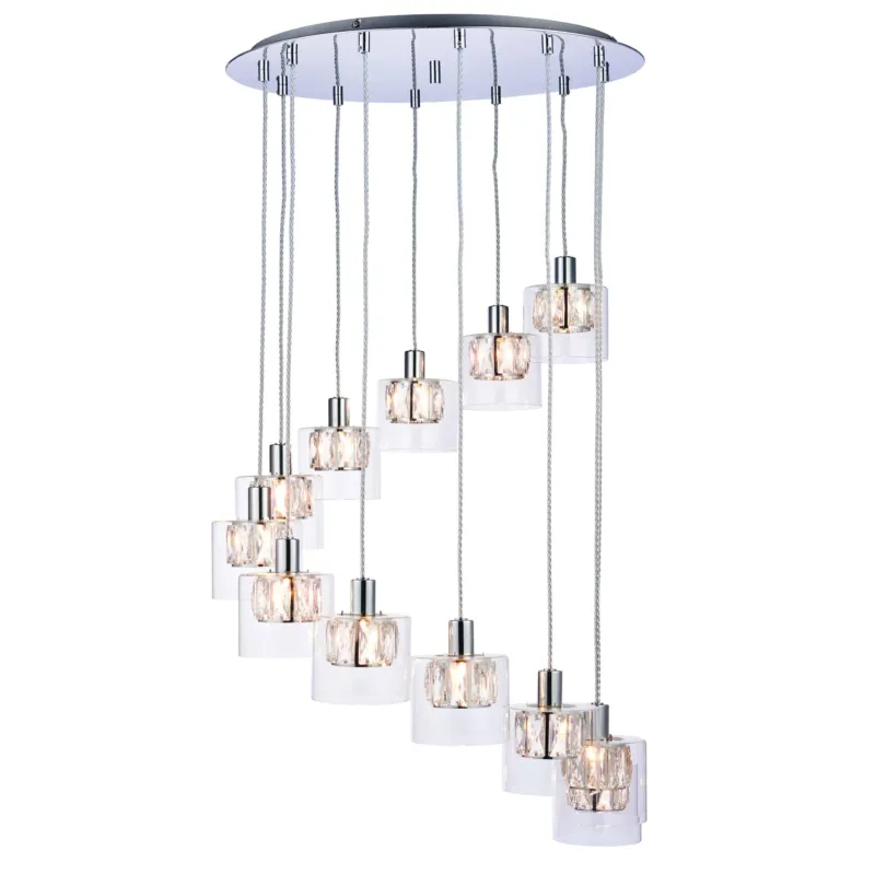Lampa wisząca chromowana 12-punktowa 57cm 76518 z serii Verina - Endon Lighting Szybka dostawa