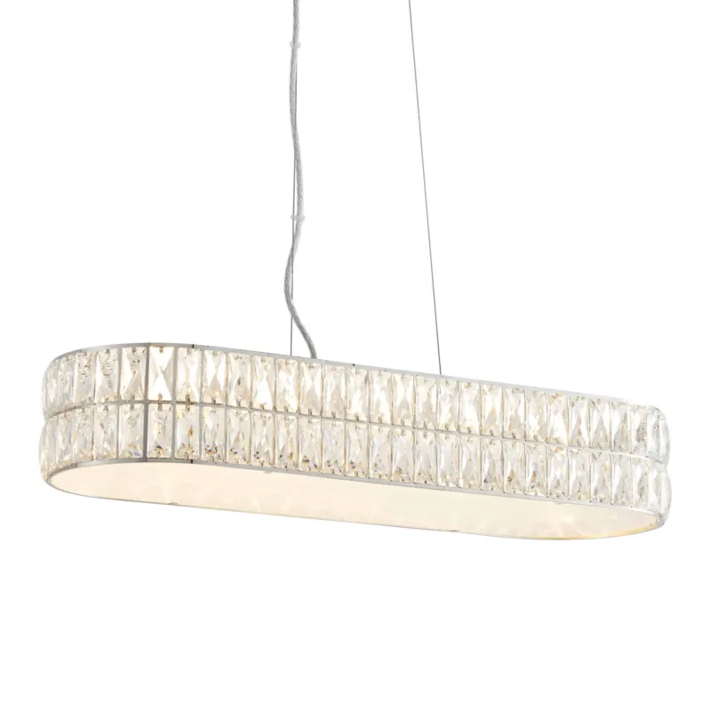 Lampa wisząca owalna kryształowa chromowana 67cm 76514 z serii Verina - Endon Lighting Szybka wysyłka