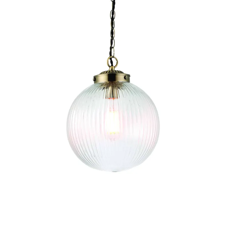 Lampa wisząca szklana kula mosiężna 25cm 71123 z serii BRYDON - Endon Lighting Szybka wysyłka