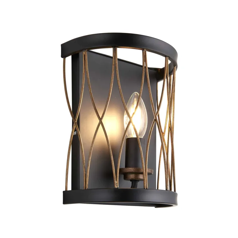 Bestseller Kinkiet metalowy czarno-mosiężny 1-punktowy 61499 z serii Heston - Endon Lighting