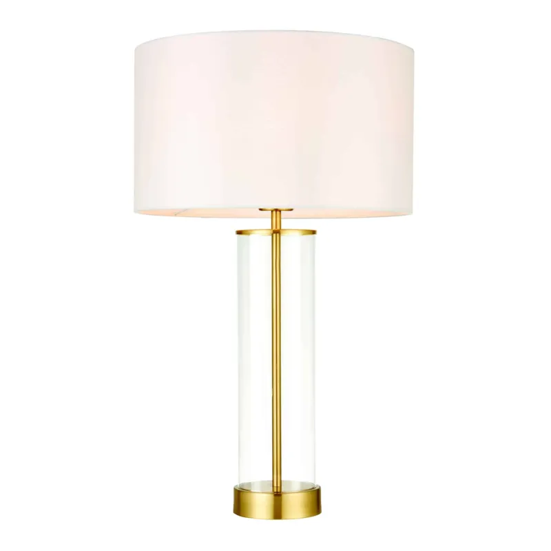 Lampa stołowa szklana ze złotym wykończeniem i białym abażurem 68802 z serii Lessina - Endon Lighting Bestseller
