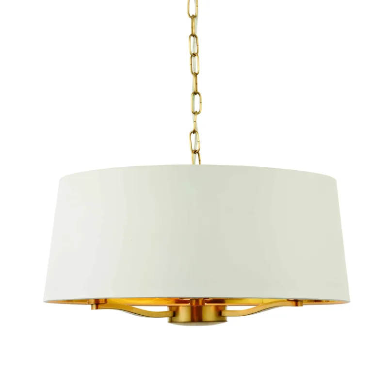 Lampa wisząca biała z tkaniny złota 3-punktowa 67667 z serii Harvey - Endon Lighting Dostępne od ręki