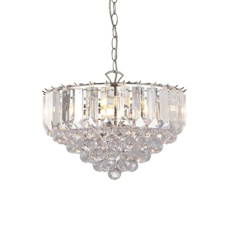 Wyjątkowa oferta Lampa wisząca kryształowa chromowana 3-punktowa FARGO-14CH z serii FARGO - Endon Lighting