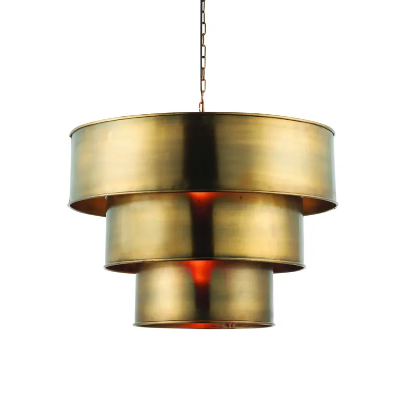 Wybór klientów Lampa wisząca metalowa mosiężna 3-poziomowa 62cm 69783 z serii Morad - Endon Lighting