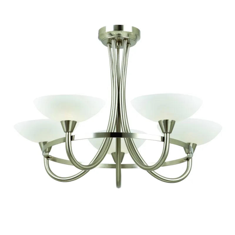 Hit cenowy Lampa sufitowa metalowa srebrna 5-punktowa CAGNEY-5SC z serii CAGNEY - Endon Lighting