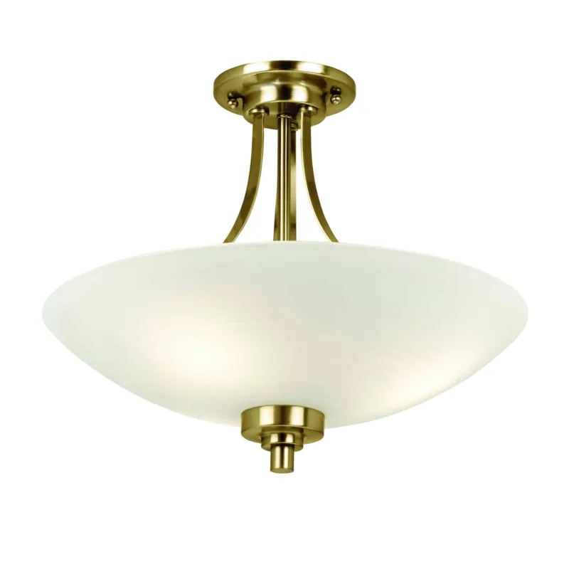 Lampa sufitowa mosiężna z białym kloszem 3-punktowa WELLES-3AB z serii Welles - Endon Lighting Popularny