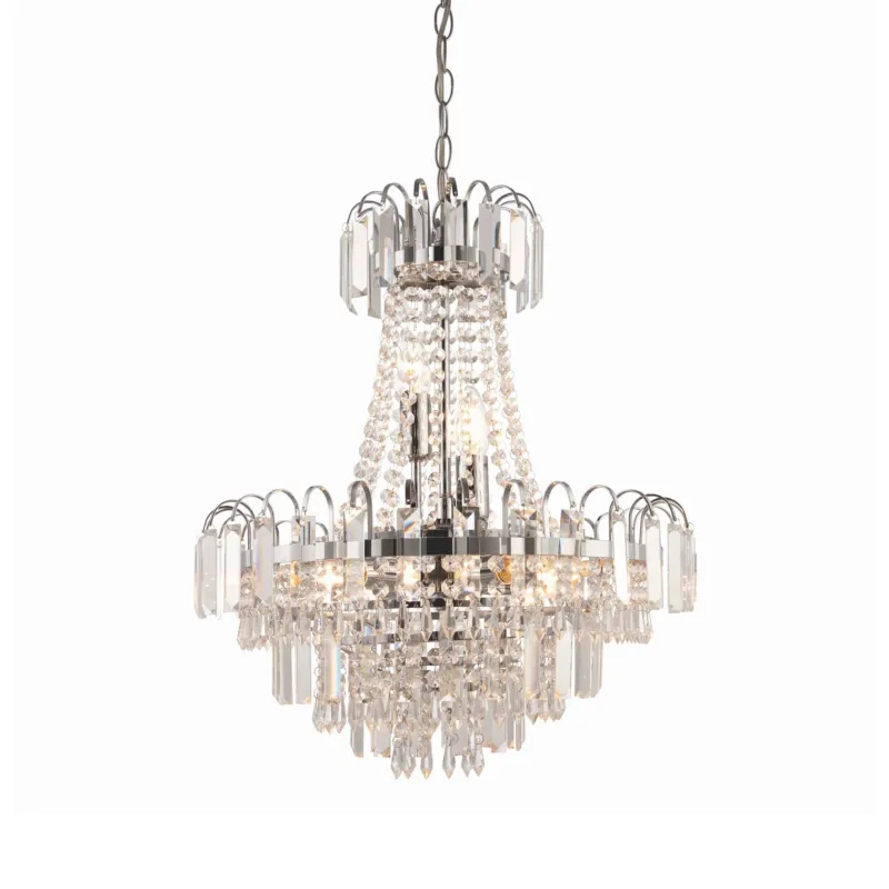 Tylko dziś Żyrandol kryształowy srebrny 6-punktowy 96826-CH z serii Amadis - Endon Lighting