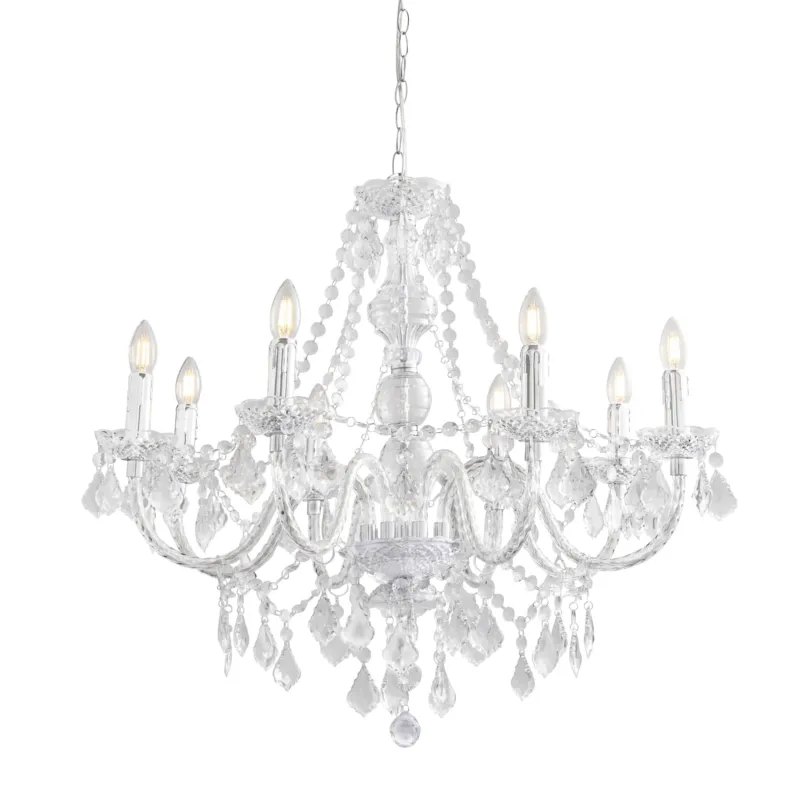 Popularny Żyrandol przezroczysty 8-punktowy 308-8CL z serii CLARENCE - Endon Lighting