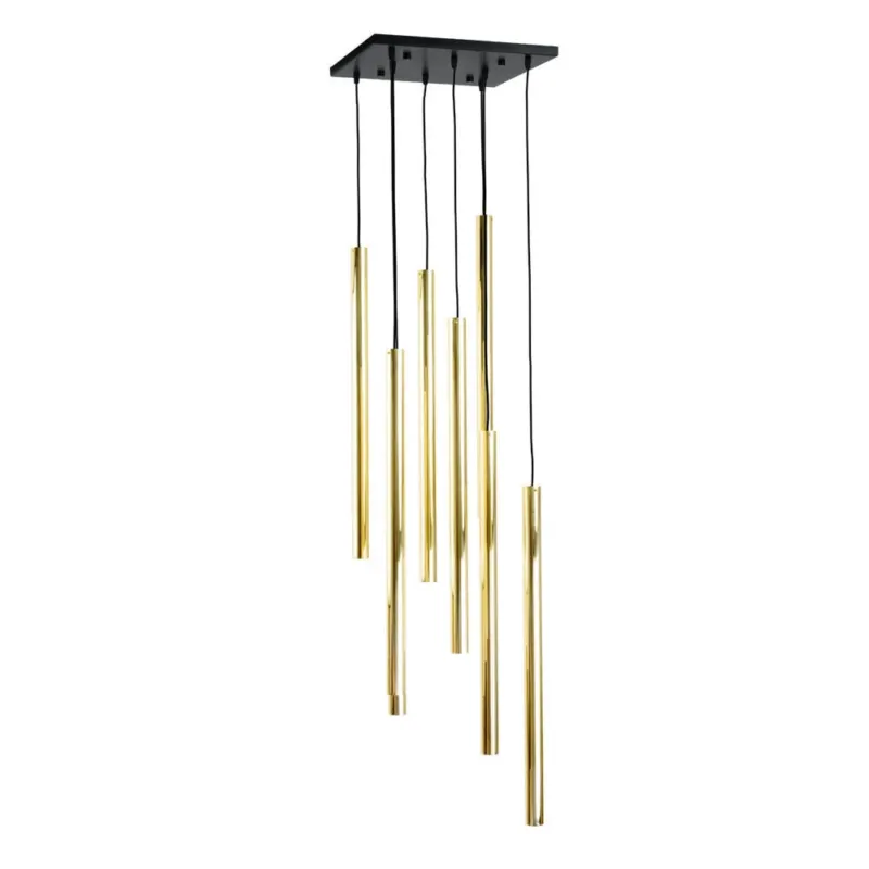 Dostępne od ręki Lampa wisząca Akadi 8 - Mosiądz polerowany-czarna (700 mm) 8891 - Antigo