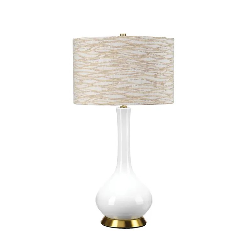Lampa stołowa ceramiczna biała z abażurem MILO-AB-TL-LANT z serii MILO - Elstead Lighting Tylko dziś