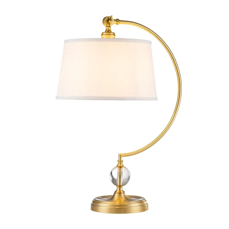 Lampa stołowa mosiężna z lnianym abażurem QZ-JENKINS-TL-BB z serii Jenkins - Elstead Lighting Obniżka ceny