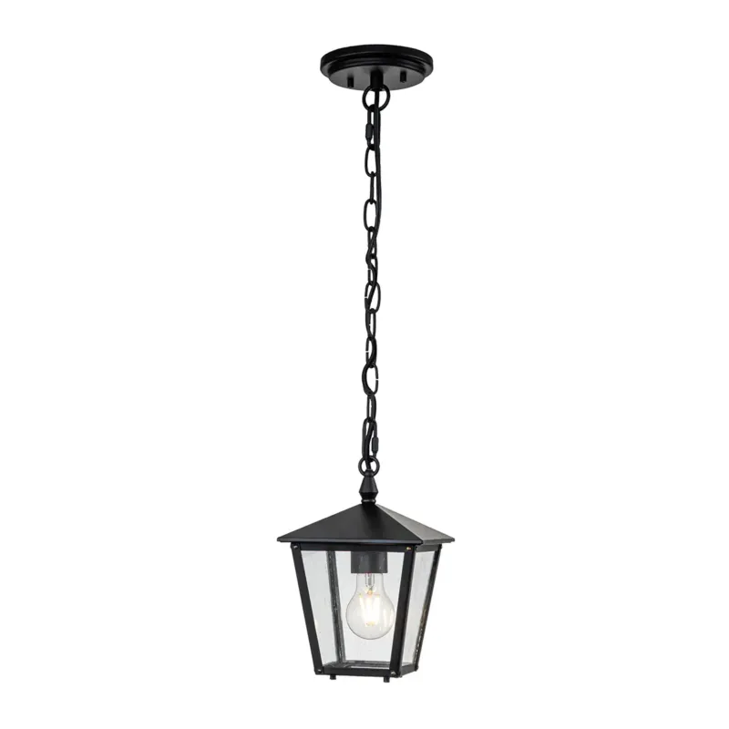 Lampa wisząca latarnia czarna metalowa IP44 HK-HUNTERSFIELD8-S-BK z serii Huntersfield - Elstead Lighting Taniej