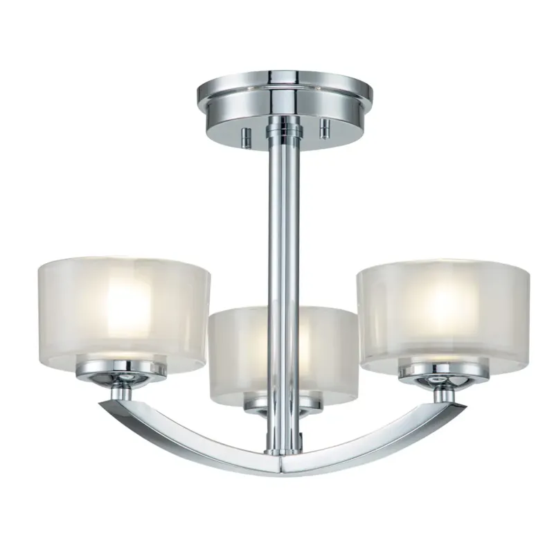 Półplafon chromowany 3-punktowy ze szkłem opalowym HK-MERIDIAN-SF-BATH-PC z serii MERIDIAN - Elstead Lighting Ograniczona ilość