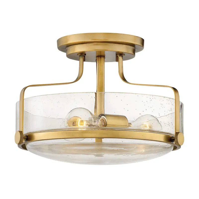 Plafon mosiężny 3-punktowy ze szkłem bąbelkowym HK-HARPER-SFS-HB-CS z serii HARPER - Elstead Lighting Ograniczona ilość