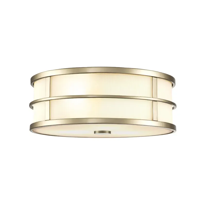 Bezpieczna płatność Plafon okrągły mosiężny ze szkłem opalowym 3-punktowy FE-FUSION-F-PNBR z serii FUSION - Elstead Lighting
