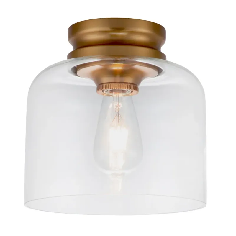 Wyjątkowa oferta Plafon szklany mosiężny 1-punktowy FE-HOUNSLOW-F-BB z serii HOUNSLOW - Elstead Lighting