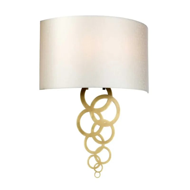 Kinkiet mosiężny z abażurem z jedwabiu CURTIS-LARGE-AB z serii CURTIS - Elstead Lighting Dodaj do koszyka
