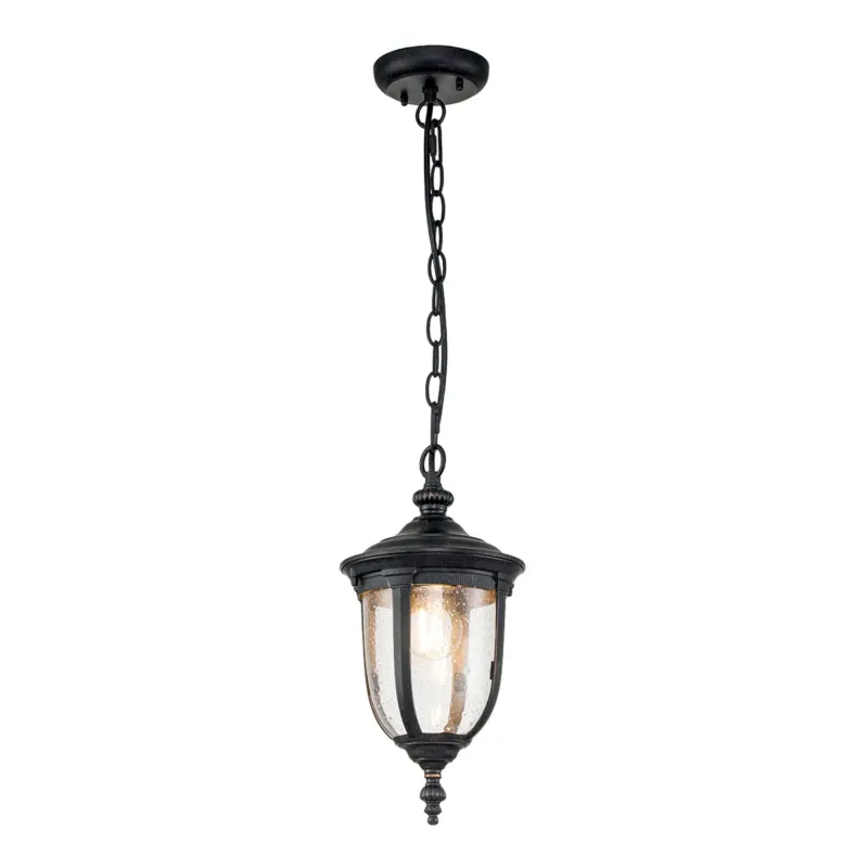 Niska cena Lampa wisząca latarnia czarna metalowa szklana CL8-S z serii Cleveland - Elstead Lighting