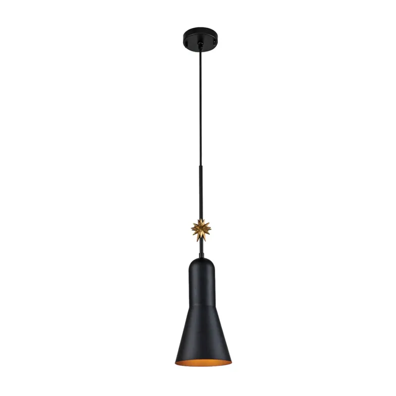 Hit sprzedaży Lampa wisząca metalowa czarna ze złotym detalem ETOILE-P-M-MB z serii ETOILE - Elstead Lighting