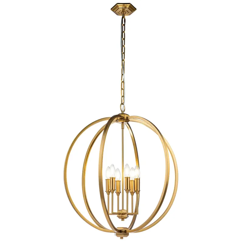 Dodaj do koszyka Lampa wisząca metalowa złota 6-punktowa kulista FE-CORINNE-6P-L-BB z serii CORINNE - Elstead Lighting