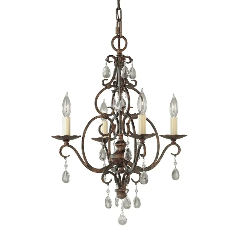 Żyrandol metalowy brązowy 4-punktowy z kryształami FE-CHATEAU4 z serii CHATEAU - Elstead Lighting Darmowy zwrot